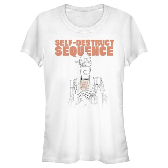 Junior's Star Wars: The Mandalorian Self-Destruct Sequence IG-88 Graphic Tee White X Large