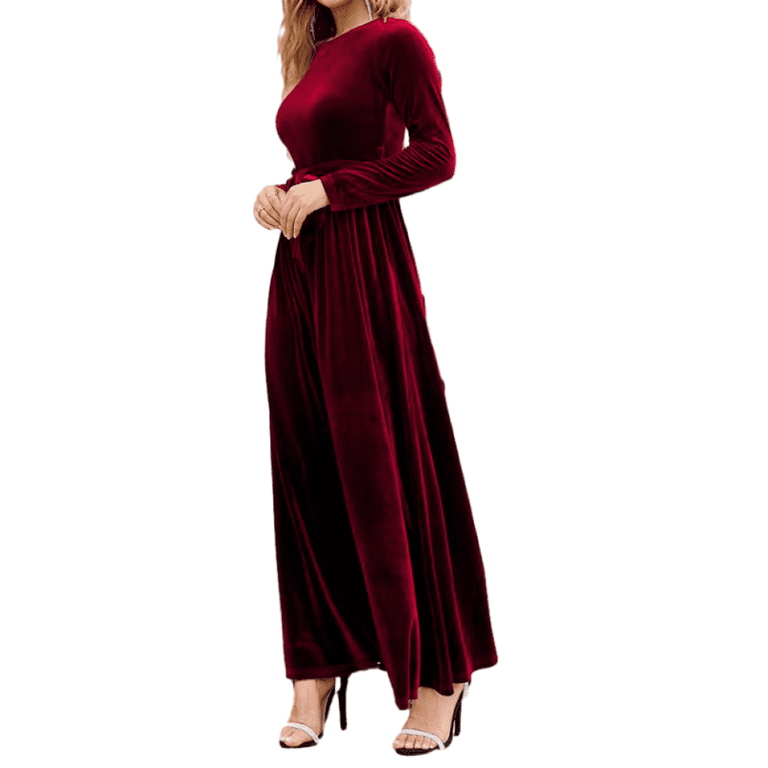 Sarapandan Velvet dress, long sleeve, evening dress, wine dress Sarapandan Velvet dress, long sleeve, evening dress, wine dress