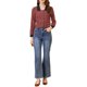 thumbnail image 2 of CAMISA DE MANGA LARGA CON CUELLO PETER PAN A CONTRASTE DE GINGHAM PARA MUJERES CHIC INSPIRADAS ROJO-Negro XS, 2 of 6