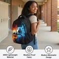 thumbnail image 5 of Yspwyqan School Backpack for Kids Boys, 17" Multi-Pocket Backpack, Fits 15.6 Laptop, Fire Ice Soccer Lightweight Bookbag with Front Pocket for Elementary Middle, 5 of 7