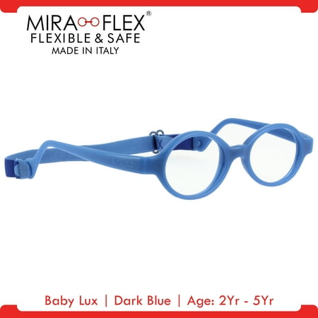Miraflex: Baby Lux Unbreakable Kids Eyeglass Frames | 38/12 - Dark Blue | Age: 2Yr - 5Yr