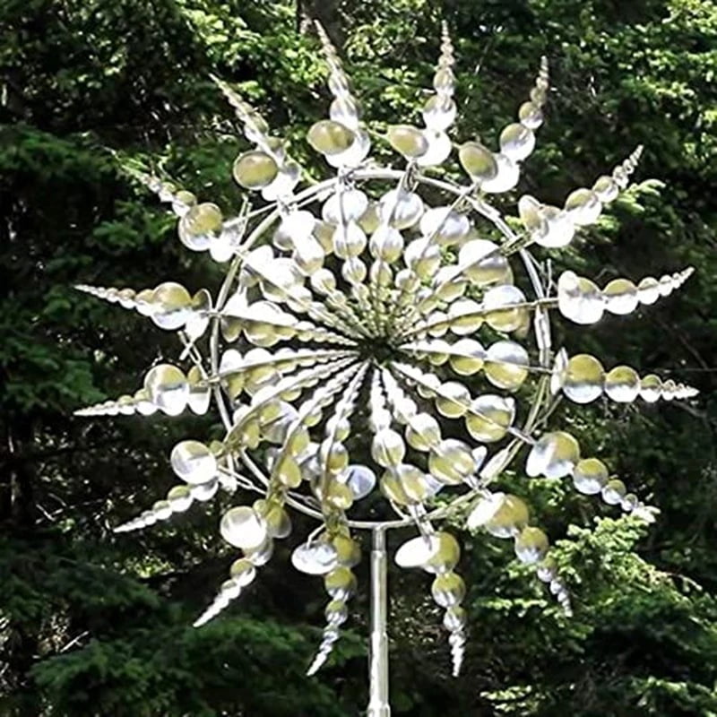 Moulin à Vent Magique 3D Métal – Wind Spinner Solaire Extérieur, Décoration Jardin Patio Pelouse, Rotation Fascinante