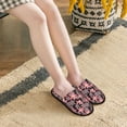 thumbnail image 6 of KLL Lilies Flowers Slippers for Women Men House Slip on Indoor Outdoor Bedroom Furry Fleece Lined Ladies Comfy Anti-Skid Rubber Hard Sole-Medium, 6 of 8