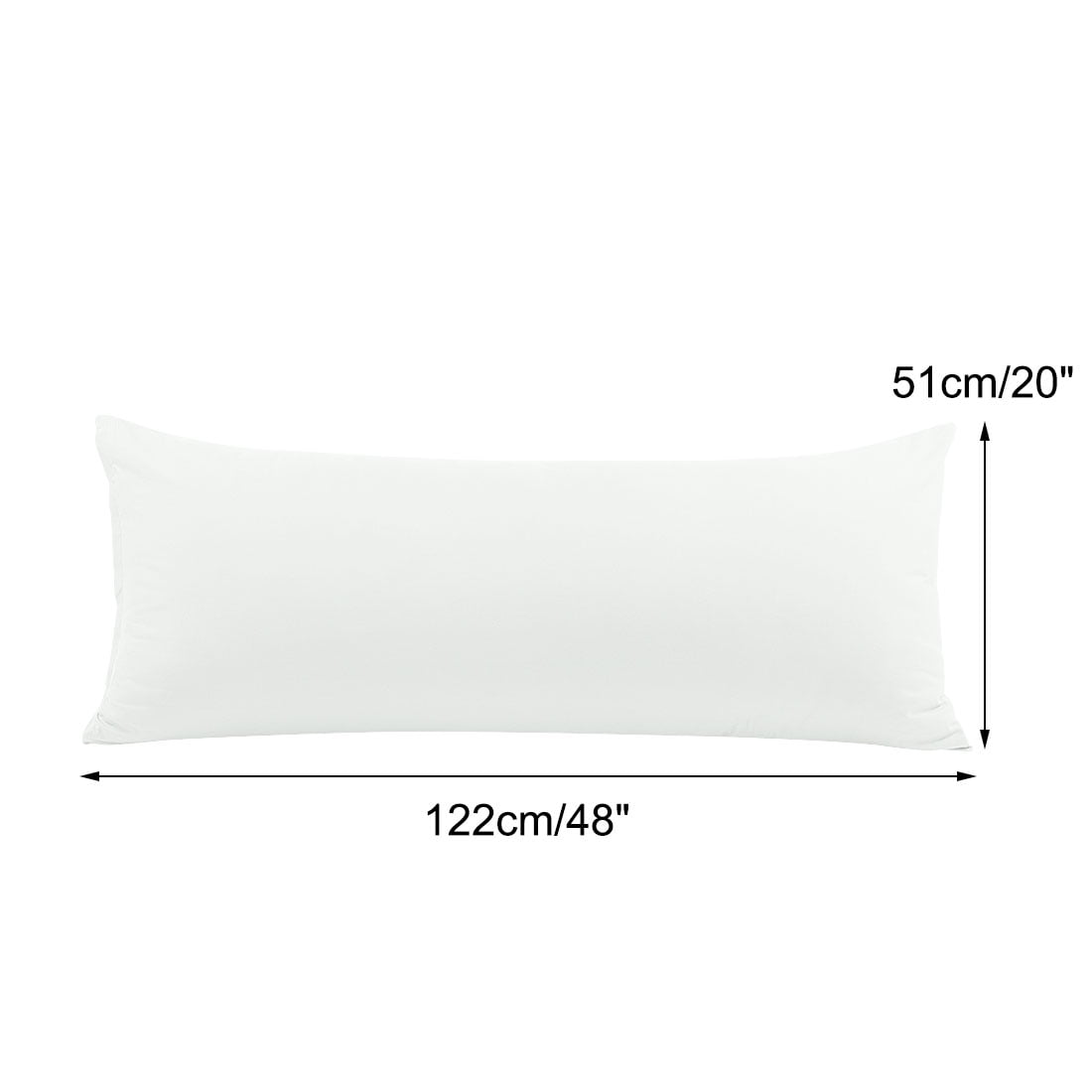 Unique Bargains 2 Packs Brushed Microfiber Body Pillowcase White 20" x 48"