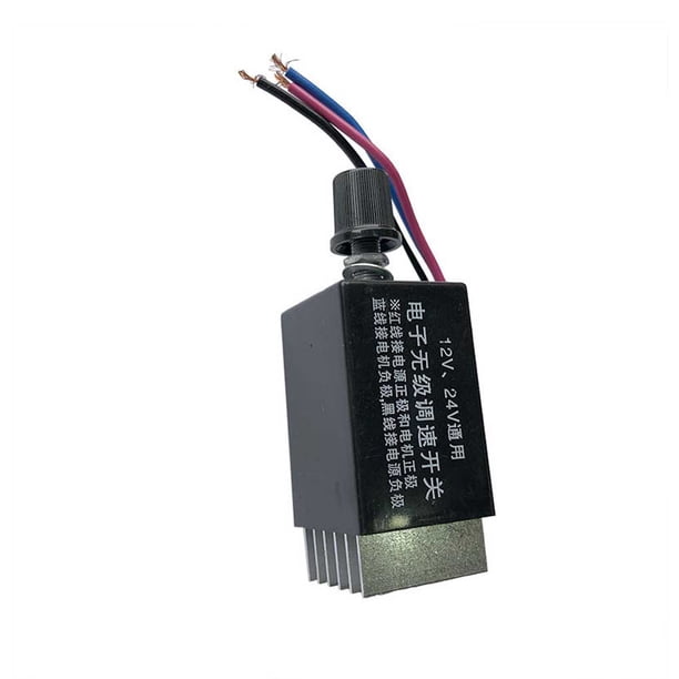 Kenally Regulador de velocidad del motor Componente interior universal Auto DC 12V / 24V Controlador de motores de ventilador Reemplazo Vehículos, repuestos y accesorios Mis con aleta de refrigeración