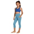 thumbnail image 4 of Amidoa Girls Athletic Leggings Stretch Kids Dance Workout Running Yoga Pants with Pocket 4, 4 of 9