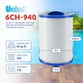 thumbnail image 3 of Unicel 6CH-940 Replacement 45 SqFt Spa Filter Cartridge,225 Pleats (2 Pack), 3 of 11