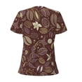 thumbnail image 4 of Naloa Coffee and Flowers Print T-Shirts Short Sleeve V Neck Tees for Women Fashion Tops Trendy Lightweight Soft Casual Summer Outfits Clothes, 4 of 5