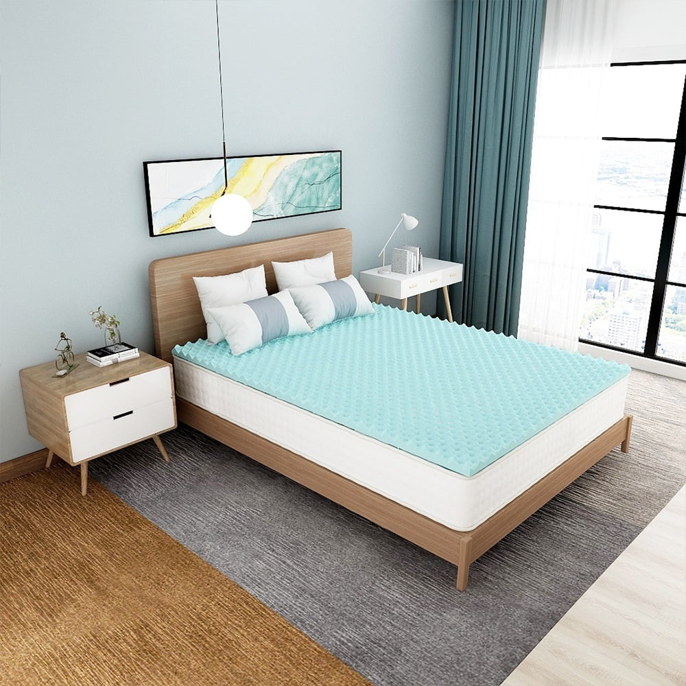 1.5 inch Queen size Mattress Topper, Egg Crate Design, Soft Bed Pad for
