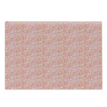 Floral Cutting Board, Rose Stems Pattern Vintage Romance Feminine Design, Decorative Tempered Glass Cutting and Serving Board, in 3 Sizes, by Ambesonne