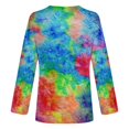 thumbnail image 5 of Fesfesfes Clearance Tops for Women Printed Tie-Dye Crewneck Long Sleeve Casual Tee Tops Blouse, 5 of 5