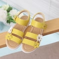 thumbnail image 5 of RTKFRFLM Girls Soft Sole Sandals Floral Decor Magic Tape Princess Dress Shoes White 18-24 Months, 5 of 6
