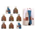 thumbnail image 2 of Unisex Canvas Work Apron with Adjustable Straps Multi Pockets Suitable for Woodworking Painting and Crafts, 2 of 4