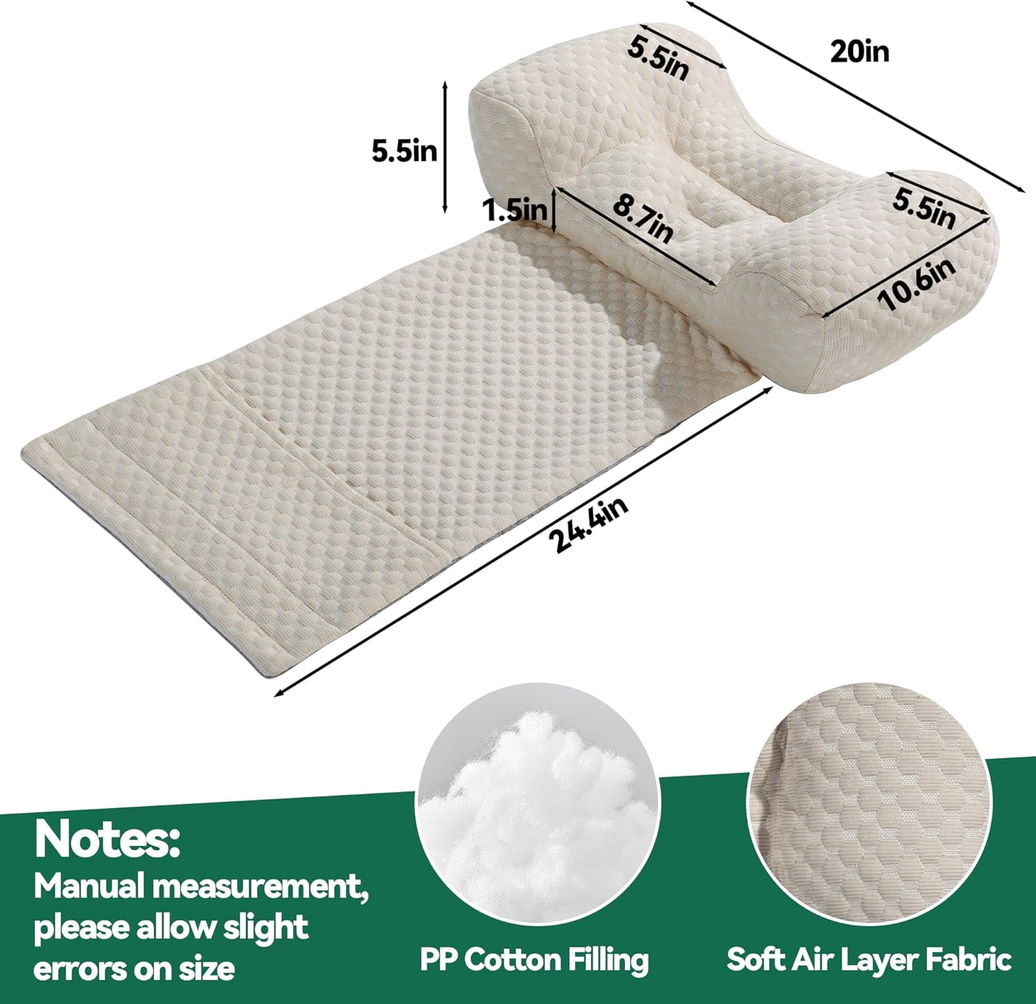Neck Pillows for Recliners with Pocket,Headrest Cushion for Neck Pain Relief and Cervical Support,Recliner Head Pillow for Side Sleeping at Home, Office or Traveling (Coffee)