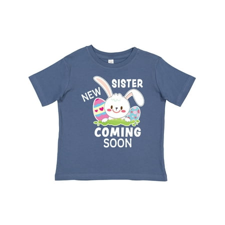 

Inktastic New Sister Coming Soon with Cute Bunny Gift Toddler Boy or Toddler Girl T-Shirt