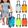 thumbnail image 2 of BAELLERT Kids Mini Luggage Toy with Retractable Handle Large Capacity Transparent 4 Spinner Wheels Cosmetics Snacks Storage Doll Travel Rolling Suitcase, 2 of 8