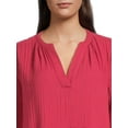 thumbnail image 2 of Time and Tru Women's Long Sleeve Tiered Double Cloth Dress, Sizes XS-XXXL, 2 of 5