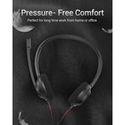 HW02 USB Computer Headset with Clear Chat Microphone,Lightweight On-Ear Wired Headset for MS Teams,Skype,Webinars,Call Center and More (Black)