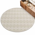 thumbnail image 2 of Round Area Rugs 5Ft, Beige Boho Non-Slip Washable Circle Rugs Carpet, Vintage Ethnic Tribe Abstract Art Geometric Indoor Outdoor Rug Floor Mats Throw Runner for Bedroom Living Room Bathroom, 2 of 8
