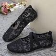 thumbnail image 5 of Women's Spring Ballet Style Flat Pumps Open Toe Lace Up Design Soft Sole Lightweight Comfortable Elegant Casual Shoes For Daily All Day Wear Black 37, 5 of 9