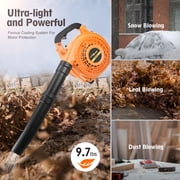 Leaf Blower 26CC 2-Cycle Gas Powered Cordless Handheld Sweeper Blower Leaves Snow Dusty Clean for Garden, Lawn, Decks and Walkways