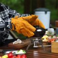 thumbnail image 4 of Guantes de trabajo marrones para hombre con cierre de muñeca, guantes de trabajo de seguridad para bricolaje, trabajos de jardinería, construcción, motocicleta, 4 of 5