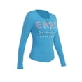 thumbnail image 5 of Sedceaty Women’s Spring Slim T-Shirt, Letter Print Long-Sleeve O-Neck Button Closure Cropped Tops, 5 of 9