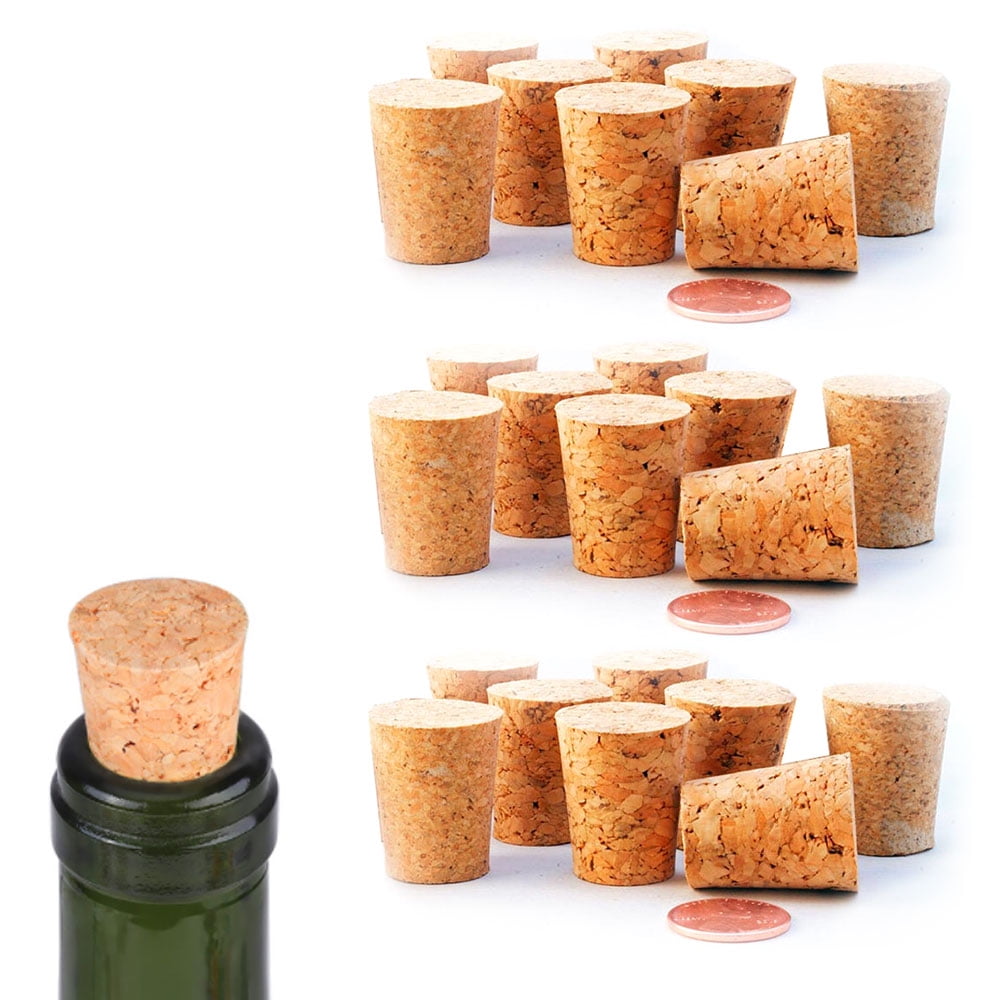 24 X Tapered Natural Corks Bottle Stoppers Wine Jars Round Plugs Push