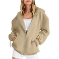 thumbnail image 2 of jtjvou Womens Zip Up Hoodies 2025 Fall Winter Trendy Long Sleeve Hooded Sweatshirts Long Sleeve Comfy Casual Jacket Yellow XXL, 2 of 7