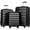 Black, variant on Antique White Expandable Hardside Spinner Luggage Set, 3-Piece TSA Lock Suitcase Collection