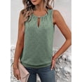 thumbnail image 3 of Osfvolr Women'S Summer Fashion Eyelet Tops Crewneck Sleeveless Shirts Women Shirts Green XL, 3 of 7