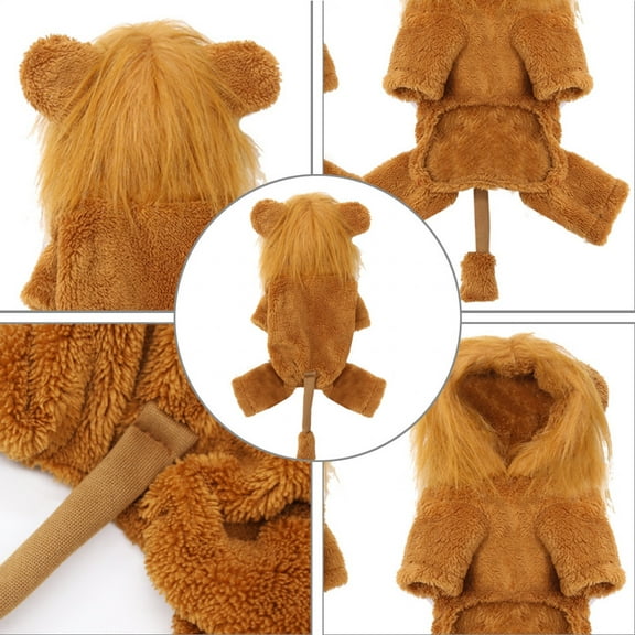 AURARMLET Funny Pet Lion Costume Dog Dress Up Outfit for Warmth and Comfort 1 Set