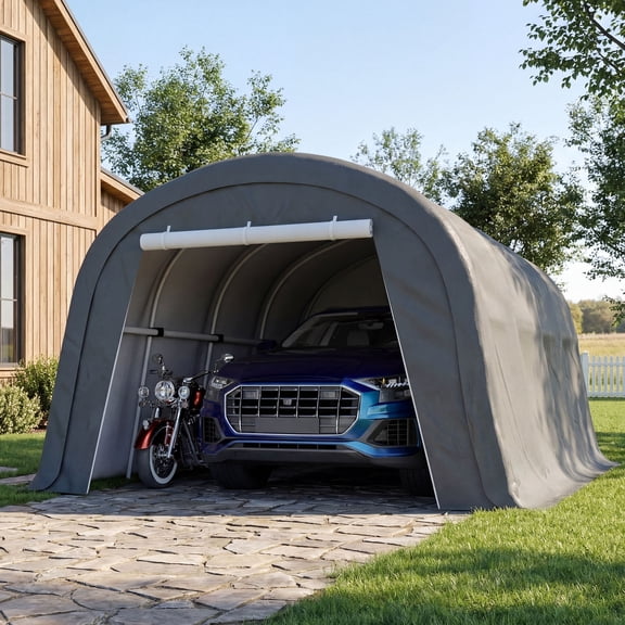 MOALCOFER 13'x20' Carport,Heavy Duty Car Canopy with Steel Frame,Portable Garage with Weatherproof Cover