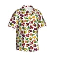 thumbnail image 3 of Xecao Colorful Fruits print Hawaiian shirt - a stylish short-sleeve button-down for men, perfect for casual beach and tropical outings., 3 of 9
