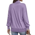thumbnail image 4 of Womens Sweatshirt Button Down Lightweight Baggy Shirts Casual Tops for Women Fall Outfits for Women Workout Tops for Women Casual Shirts for Women Loose Fit Long Sleeve Tops,Light Violet,S, 4 of 6