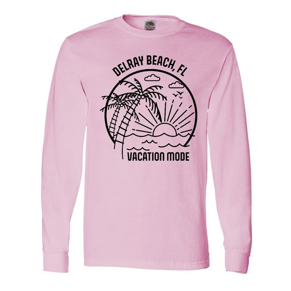 Inktastic Summer Vacation Mode Delray Beach Florida Long Sleeve T-Shirt