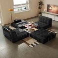 thumbnail image 3 of Pipleo 81.5" Convertible Sofa Bed, Oversized Corduroy Modular Boneless Couch with 2 Pillows, Pull Out Couch with Fixed-Shape Frame, Foldable Sleeper Sofa for Living Room, 3 of 8