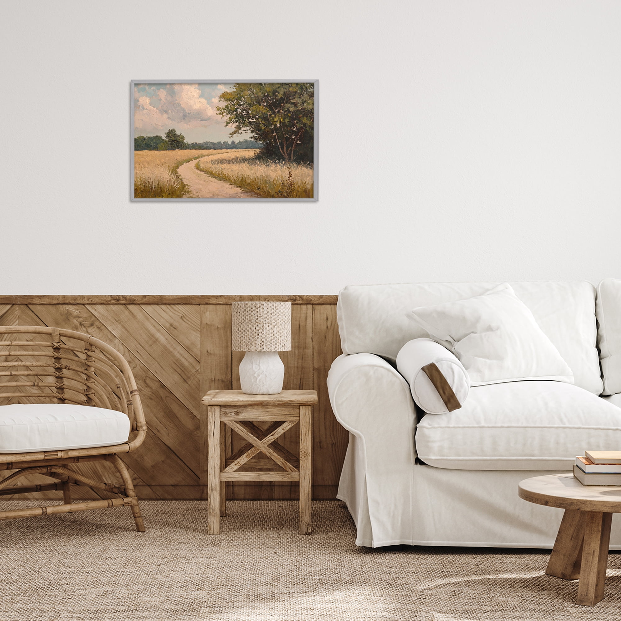 Stupell Industries Peaceful Thinking Path Gray Framed Giclee Art, design by Petal Prints Design