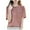 Pink, variant on Kovlvoll Women's Tops Crewneck Short Sleeve T-Shirts Loose Casual Lightweight Comfy Solid Color Top with Pockets