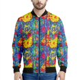thumbnail image 2 of Chaqueta con cremallera psicodélica abstracta para hombre, sudadera de gran tamaño con estampado 3D, chaquetas bomber de manga larga para primavera y otoño para mujer, 2 of 4