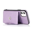thumbnail image 6 of iPhone 12 Case 6.1", iPhone 12 Pro Case 6.1 Inch, Built-in Stand Wallet Case, Adjustable Crossbody Shoulder Strap, Slim Lightweight Case, Synthetic Leather Protective Card Holder Cover (Purple), 6 of 10