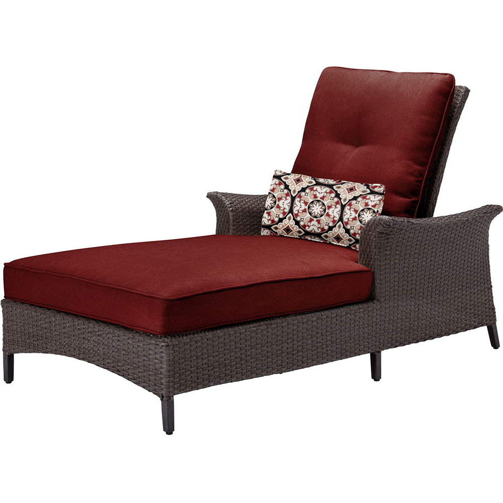 Hanover Gramercy Seating Set - Furniture set - 2-piece (side table, chaise lounge chair) - crimson red - image 2 of 8