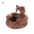 thumbnail image 4 of Billuyoard Cama semicerrada para mascotas, sofá, oso, abrazo, tela suave, resistente al agua y antideslizante, abrazo, gato, dormir, esterilla Suministros para perros café L (diámetro 55 cm), 4 of 6