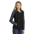 thumbnail image 4 of Port Authority Ladies Hooded Core Soft Shell Jacket-S (Black/ Battleship Grey), 4 of 6