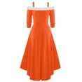 thumbnail image 3 of FcBaudy Robe à Manches Longues Col en V, Robes d'Été pour Femmes, Robes d'Été Mode Mi-Longues Sans Manches Imprimé Vintage de Noël pour Femmes, 3 of 3