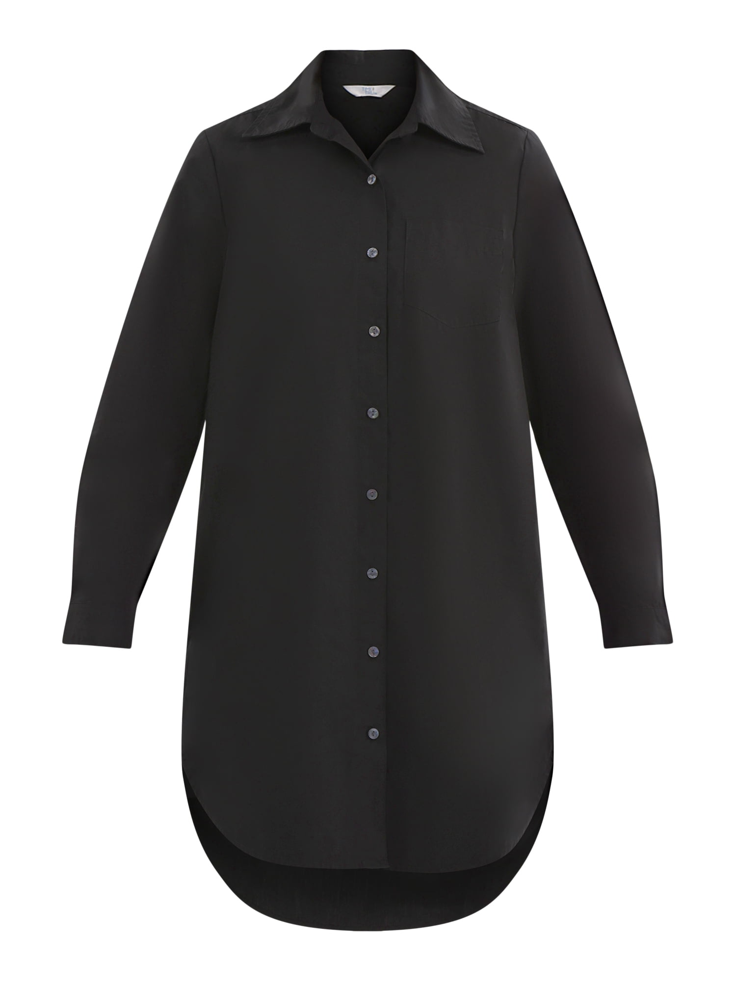 Time and Tru Women's Poplin Mini Shirt Dress, Sizes XS-3XL