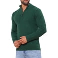 thumbnail image 4 of SUÉTER DE PULLOVER DE CUELLO ALTO PARA HOMBRE INSPIRE CHIC, CON CREMALLERA DE CUARTO, TEJIDO, TALLA L, VERDE, 4 of 6