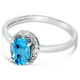 thumbnail image 3 of 14k White Gold Oval Blue Topaz And Diamond Ring, 3 of 6