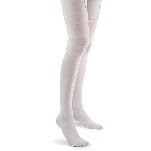 Futuro Bas Anti-Embolisme Longueur Cuisse, Aide à Prévenir la Thrombose Veineuse Profonde (DVT), Compression Modérée, Bout Fermé, Moyen Régulier, Blanc