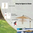 thumbnail image 3 of COSIEST 10ft Patio Umbrella with UV & Waterproof Canopy, 360-Degree Rotation, LED Lights, Outdoor Sun Shade for Patio, Garden, Backyard, or Poolside, 3 of 7